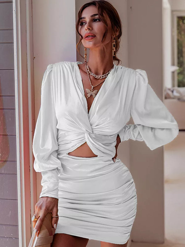 Sunita White Satin Dress
