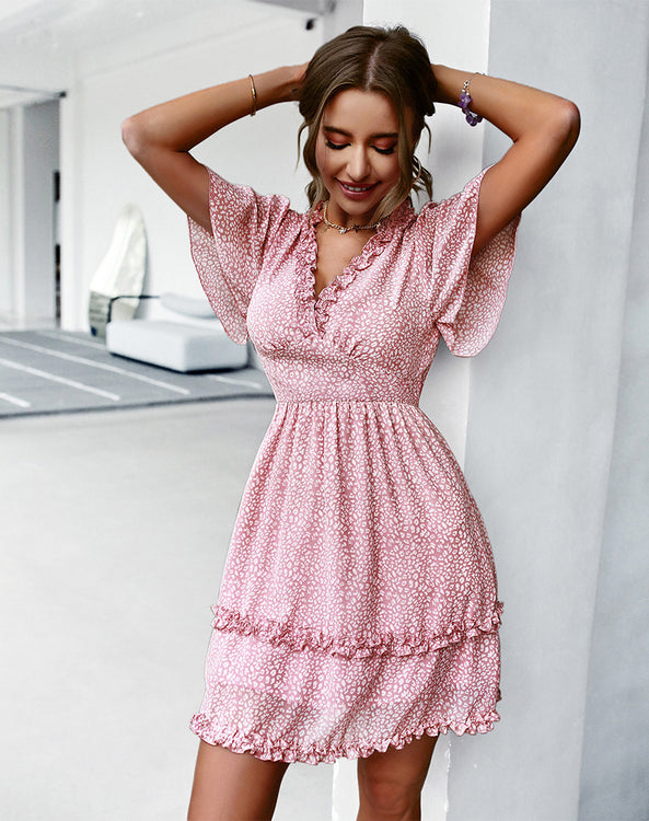Emilee Pink Leopard Print Dress