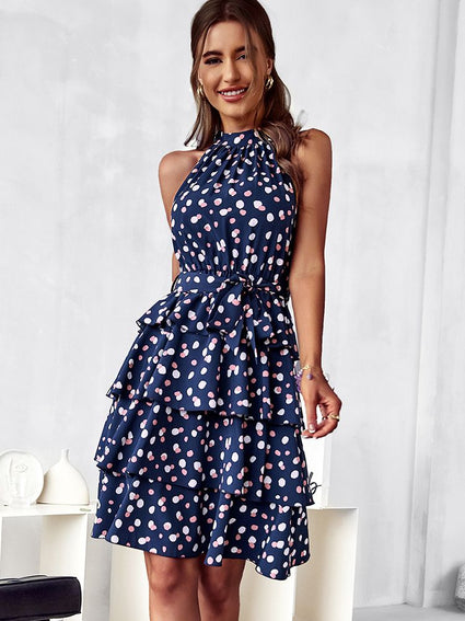 Vivian Blue Polka Dot Dress
