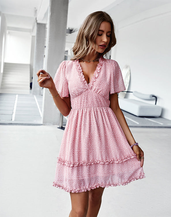 Emilee Pink Leopard Print Dress