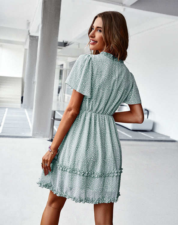 Emilee Green Leopard Print Dress